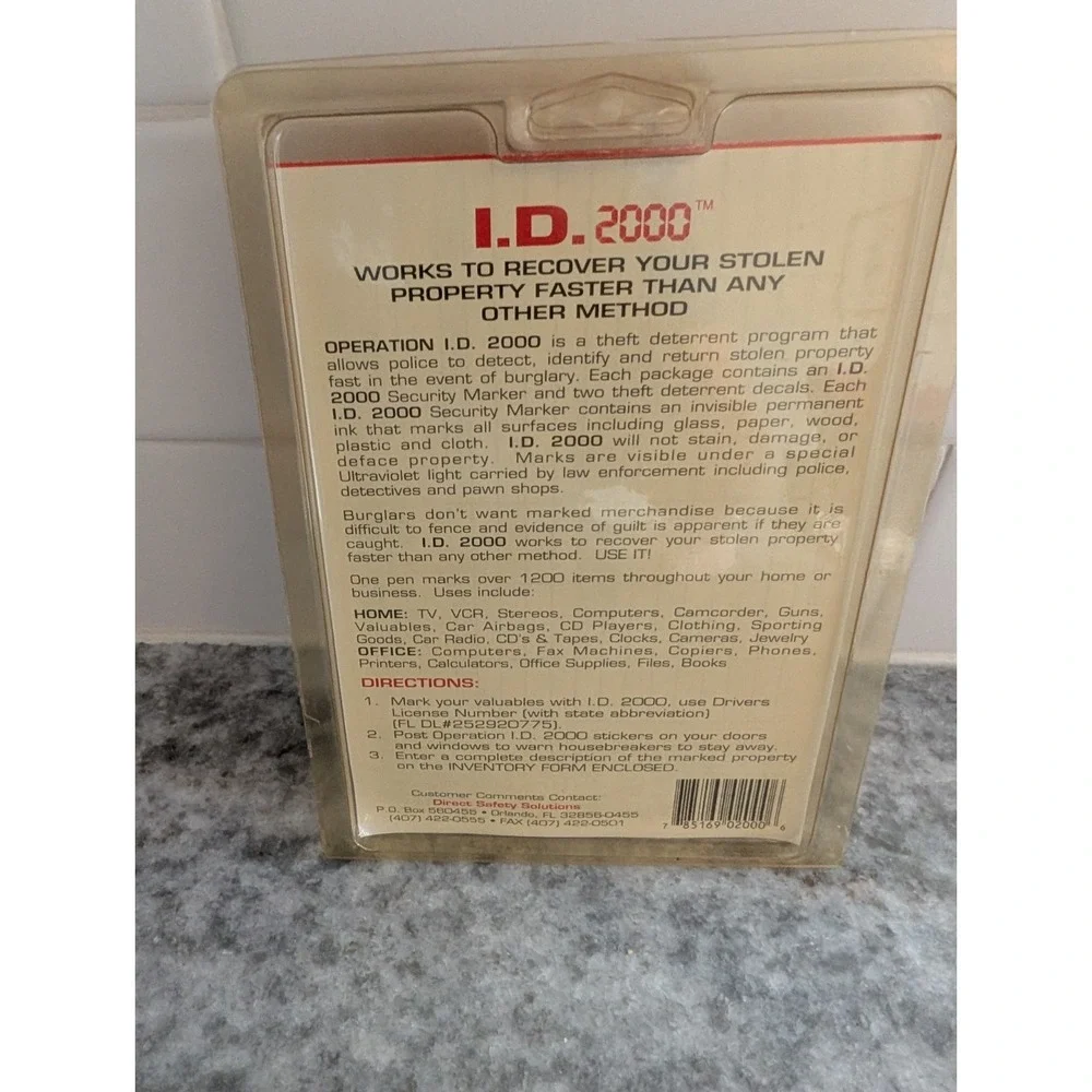 Ink Security Invisible Marking Kit Pen Sealed